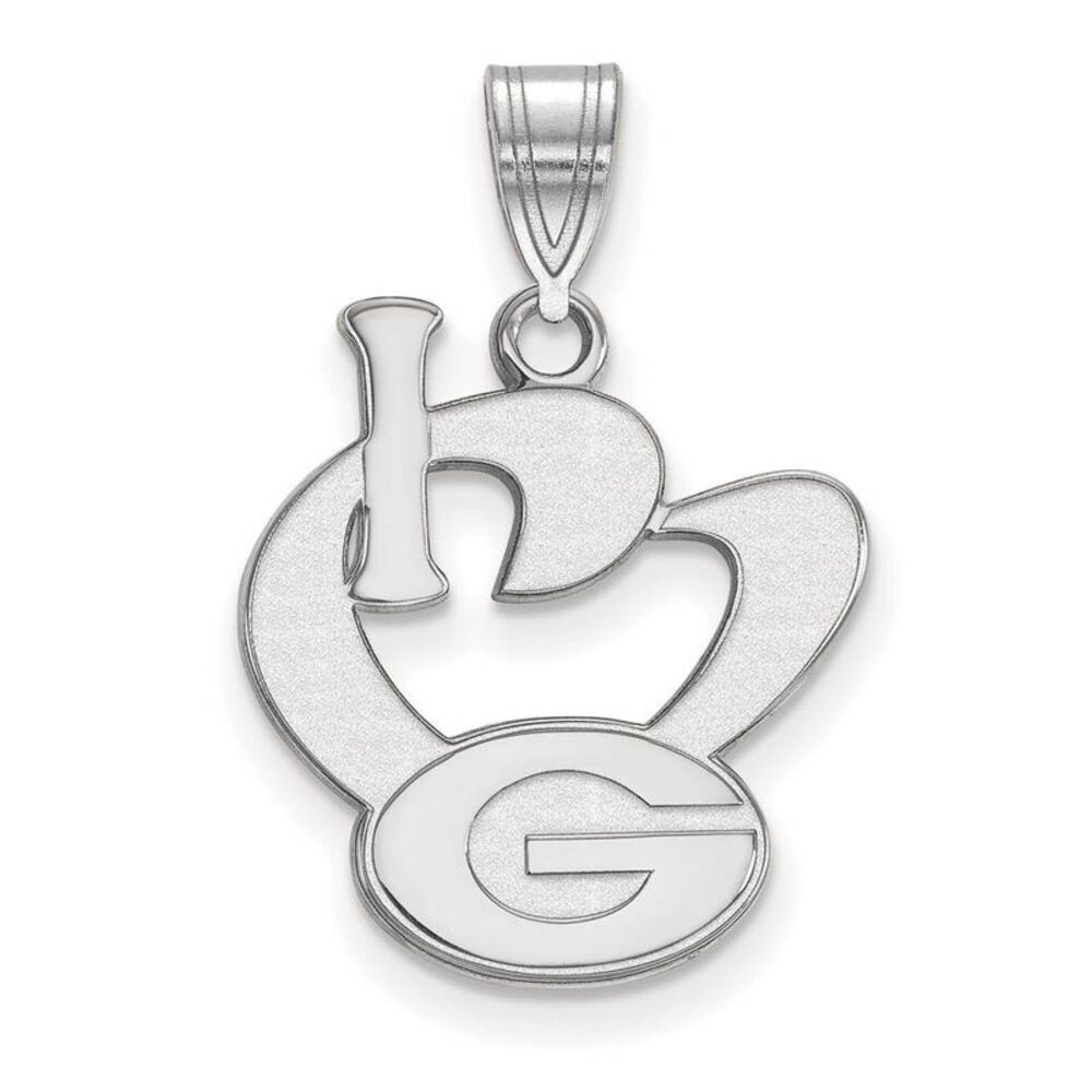 Sterling Silver U. of Georgia Large I Love 'G' Pendant